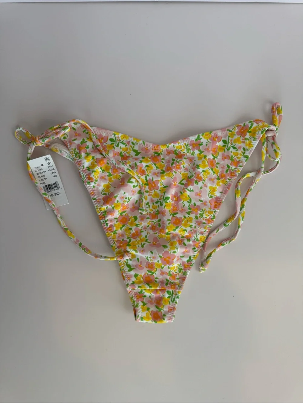 PacSun Pink Floral Tie Side Bikini Bottom Women’s Large NWT